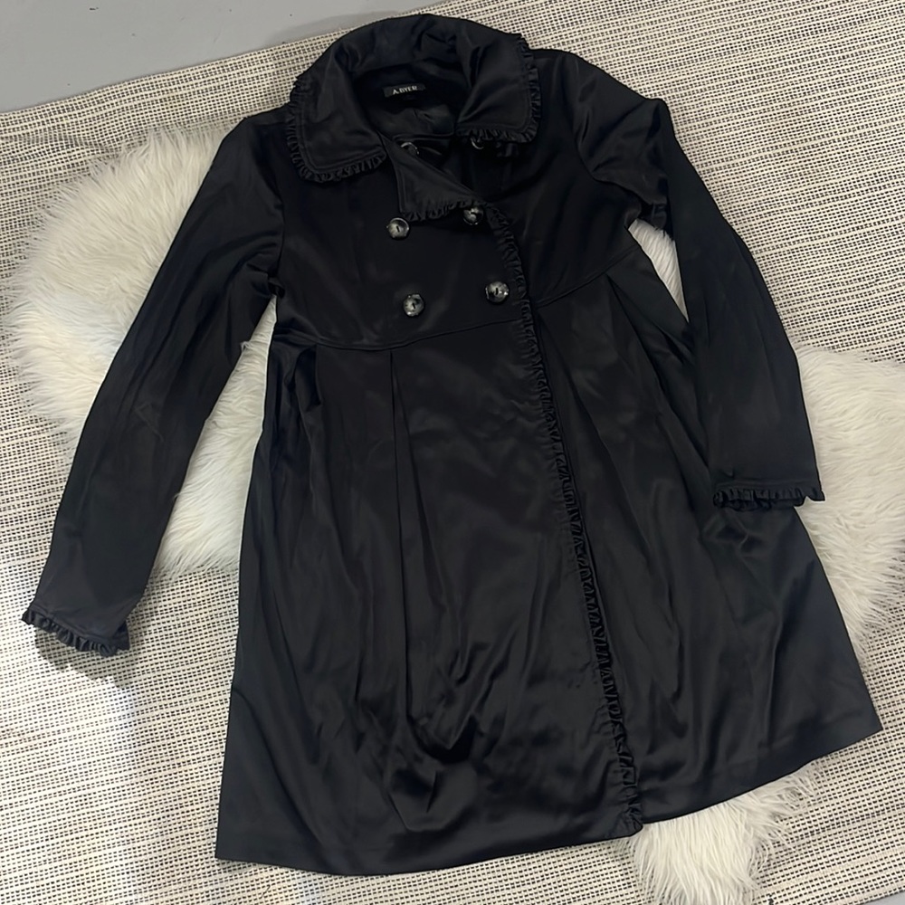 A.Byer Women’s M black trench coat